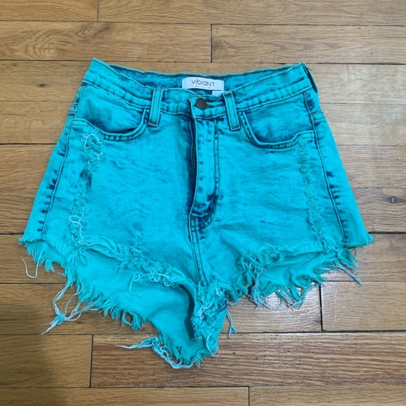 Turquoise jeans shorts - Picture 1 of 2